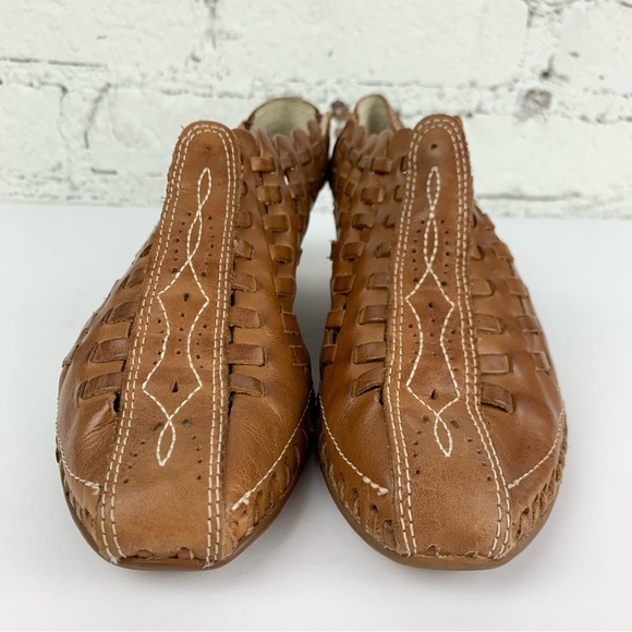 Pikolinos Romana Slingback Woven Weave Leather Slip On Loafer Heels 38 - Picture 4 of 14